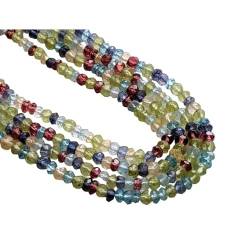 Gems For Jewels 3,5 mm facettierte Rondellen mit mehreren Edelsteinen für Damen, natürliche Perlen mit mehreren Edelsteinen, mehrere Edelsteine für Halsketten, 1 Strang von 12 Zoll – PAG19Z von Gems For Jewels