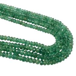 Gems For Jewels 3–4 mm natürliche Smaragd-Rondelle-Perlen für Damen, Smaragd-Rondelle-Perlen, grüner Smaragd für Schmuck (5 Zoll bis 10 Zoll Optionen) – PGPA124, 5 Zoll von Gems For Jewels