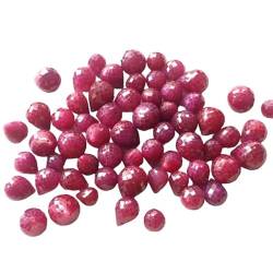 Gems For Jewels 8–12 mm große Rubin-Tropfen für Damen, mikrofacettierte Rubin-Tropfenperlen, seitlich gebohrte Rubin-Tropfen für Schmuck (5 bis 10 Stück Optionen) – PGA503, 5 Stück von Gems For Jewels