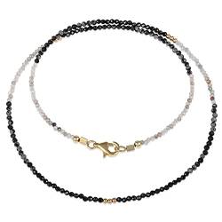 GEMSTONE COUTURE Halskette mit mehreren Edelsteinen für Damen natürlicher Edelstein handgefertigt 925er Sterlingsilber Schmuck – 45 cm von Gemshiner