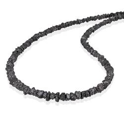 Natürliche schwarze Diamantperlen Halskette für Frauen handgefertigter Edelstein Perlenschmuck aus 925er Sterlingsilber von Gemshiner