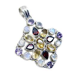 Gemsonclick Echte Multi Sterling Silber Anhänger für Frauen Charms Chakra Healing Halskette gemischte Form von Gemsonclick