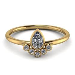 Gemsonclick erstellt Kubikzirconia Teardrop Engagement Ring Birneförmige CZ-Diamant-Stapelring Gold überzogene Chakra-Heilung Birthstone handgefertigte Schmuckgeschenk für Frauen Größe :49 von Gemsonclick