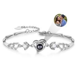 Gemszoo Personalisierte Foto-Armbänder für Damen und Herren, individuelles Armband mit Bild im Inneren, Projektionsarmbänder, Gedenkarmband, Geburtstag, Weihnachten, Valentinstag, Gfit von Gemszoo