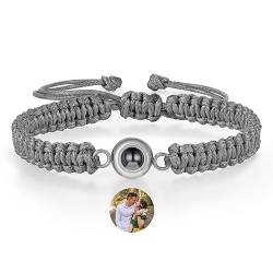 Gemszoo Personalisierte Foto Armbänder für Frauen Männer Benutzerdefinierte Armband mit Bild Innen Projektion Armbänder Memorial Armband Geburtstag Weihnachten Valentine Gfit von Gemszoo