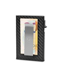 GenTo - SLIMLET Slim Wallet - Metal-Case - Münzfach - RFID NFC Schutz - kleines Mini Portmonee Geldclip - dünnes schmales Kartenetui - Geschenkbox von GenTo Design Germany