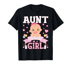 Gender Reveal Tante sagt Mädchen passende Familie Baby Party T-Shirt von Gender Reveal Baby Matching Family Set Party Team