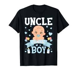 Herren Geschlecht offenbaren Onkel sagt Junge passende Familie Baby Party T-Shirt von Gender Reveal Baby Matching Family Set Party Team