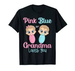 Süße rosa oder blaue Oma liebt dich – Gender Reveal Party T-Shirt von Gender Reveal Ideas LTD