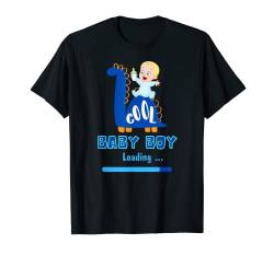 Cool Baby Boy loading Dino Genderparty Schwanger It's a Boy T-Shirt von Gender Reveal Moitves für die Bekanntgabe des
