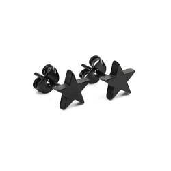 1 Paar schwarz cool Edelstahl Star Herren Ohrring Ohrstecker Eardrop Geschenk 13mm stilvoll und beliebt Nützlich und attraktiv von Generic