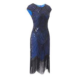 1920s Charleston Kleid Mini Damen Flapper Charleston Kleid Pailletten Perlen Fransen Great Gatsby Kostüm Kleid 20er Jahre Retro Stil Abschlussballkleid Cocktailkleid Frauen Fasching Kostüm Kleider von Generic