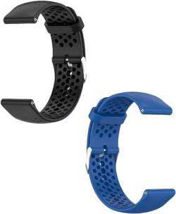 2 Stück 22mm Sport Armband Kompatibel mit Pebble Time/Time Steel Armbänder, Ersatzarmband Atmungsaktiv Silikon Uhrarmband für Pebble Time/Time Steel Smartwatch von Generic