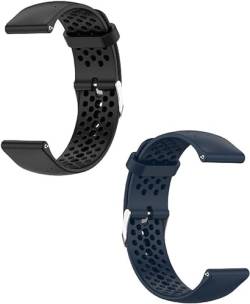 2 Stück 22mm Sport Armband Kompatibel mit Xiaomi Watch S2/Watch S1 Armbänder, Ersatzarmband Atmungsaktiv Silikon Uhrarmband für Xiaomi Watch S2/Watch S1 Smartwatch von Generic