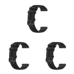 3 Stück Silikon Armband Kompatibel mit Garmin Venu 3S Armband, 18mm Weiches Silikon Sport Armbänder Ersatzbänder für Männer Frauen (3PCS Black, One Size) von Generic