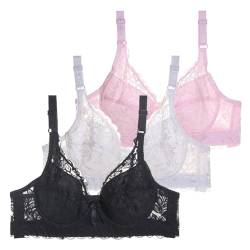 3er Pack BHS Damen mit Bügel Push Up BH Set Frauen Sexy Bustier Crop Top Sport-BHS Trainings-BH mit verstellbarem für Alltag Yoga Fitness Sport Outdoor Der Bequeme, Flexible Damen BH von Generic