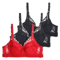 3er Pack BHS Damen mit Bügel Push Up BH Set Frauen Sexy Bustier Crop Top Sport-BHS Trainings-BH mit verstellbarem für Alltag Yoga Fitness Sport Outdoor Der Bequeme, Flexible Damen BH von Generic