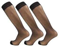 3er-Pack Herren-Socken, durchsichtig, Nylon, Spandex, Kleid, Schwarze und schwarze Zehen, Einheitsgröße von Generic