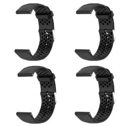 4 Stück 20mm Sport Armband Kompatibel mit Garmin Vivomove Sport Armbänder, Ersatzarmband Atmungsaktiv Silikon Uhrarmband für Garmin Vivomove Sport Smartwatch von Generic