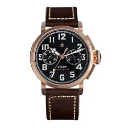 42mm Solide Bronze Hand Aufzug Mechanische Männer Uhr Möwe ST1901 Bewegung CuSn8 Fall Retro Armbanduhren, Gurt 1, Mechanisch von Generic