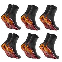 6 Paar AFIZ Turmalin Abnehmen Gesundheit Socken, Turmalin Akupressur Selbstheizende Shaping Socken, SoothingFeet Thermotherapeutische Socken Venesheal Selbstwärmend von Generic