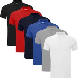 6er-Pack Piqué-Poloshirt für Erwachsene, Packung mit 6 Hemden, XL von Generic