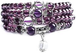 6mm Ethnic Style Armband Halskette Kristallstein Amethyst 108 Gebetskette Mala Armband Halskette Lila Nützlich und modisch von Generic