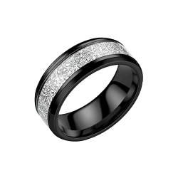 8 MM Titanstahl Druckfarbe Sandgestrahlte Ringe Ehering Ringe Für Frauen Ringe Für Männer Mattierte Ringe Geometrie Ringe Größe 6 12 0 Ringe (Black, 11) von Generic