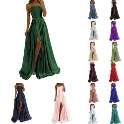 Abendkleid Damen Lang, Ballkleider Damen Lang Rückenfreies Schlitz Chiffon Abiballkleider Spaghetti A-Linie Cocktailkleid Maxi Kleider Damen Elegant Hochzeitskleid Brautkleid Brautmutterkleider von Generic