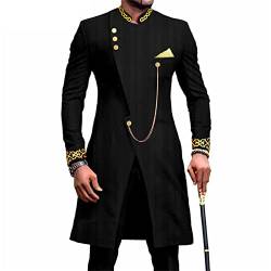Afrikanische Anzüge für Herren, Dashiki-Stickerei, Jacken und Hose, 2-teiliges Set, schmale Passform, formelle Outfits, Hochzeit, 5, S von Generic