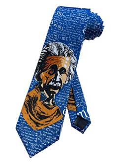 Albert Einstein Herren-Krawatte, Physiker, Wissenschaftler, Königsblau, Krawatte, Blau, Einheitsgröße von Generic