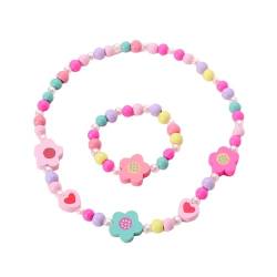 An meine Tochter, gemischte Farben, Perlen-Kinderarmband, DIY-Mädchen-Schmuck, handgefertigte Halskette, Armband-Set, Armband, süßes Mädchen-Schmuck-Set CnJ212 (E, One Size) von Generic