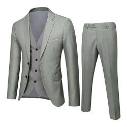 Anzug Herren Slim Fit 3 Teilig Anzüge Modern Herrenanzug 3-Teilig Sakko Hose Weste für Business Hochzeit von Generic