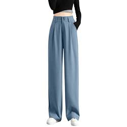 Anzughose Damen High Waist - Weite Hose Damen Business Summer- Arbeitshose Damen Freizeithose Lang Straight Leg Weites Bein Anzug Hose Hosenanzug Baggy Sommerhose Locker Lange Hosen für Frauen von Generic