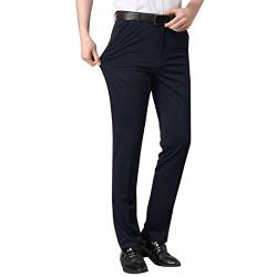 Anzughose Herren Sophisticated Männer Business Hosen Herren Slim Fit Freizeithose Jogger Männer Modern Trainingshose Lange Sporthose Männer Arbeitshose Gummibund Lässig Marine 38 von Generic