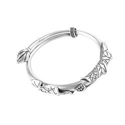 Armband aus 925er-Sterlingsilber, modischer Damen-Armreif mit Lotusblütenblatt, luxuriöses Damen-Manschettenarmband, Neujahrsgeschenk, süß von Generic