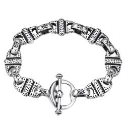 Armband aus S925-Sterlingsilber mit Vintage-Kreuz-Medaillon, personalisiertes Armband aus S925-Sterlingsilber für Männer und Frauen von Generic