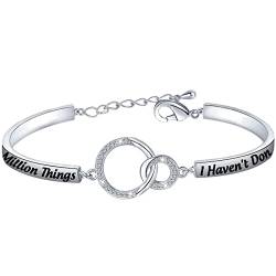 Armband mit Musikzitat "There's A Million Things I Haven't Done But Just You Wait", Musik-Charm-Armreif für Frauen und Mädchen, M, Edelstahl von Generic