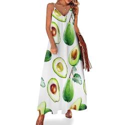 Avocado Damen Ärmelloses Maxikleid Lang Kleid V-Ausschnitt Strandkleid Freizeitkleid von Generic
