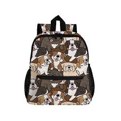 BALII Niedlicher Cartoon Bulldogge Welpe Kinder Rucksack, Kleinkind Vorschultasche Kindergarten Schultasche Kindergarten Reisetasche für Mädchen Jungen, Niedliche Cartoon Bulldogge Welpe, 15.24 x 25.4 von Generic