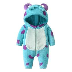 Baby Junge Mädchen Hai Kostüm Plüsch mit Kapuze Strampler Cute Animal Cosplay Jumpsuit Weihnachten Herbst Winter Kleidung (B Monsters, 2-3 Years) von Generic