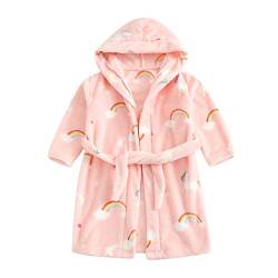 Baby Mädchen Bademantel Cartoon Bademäntel Flanell Nachtmantel Nachtwäsche Tanzkleidung Mädchen, hot pink, 92 von Generic