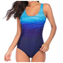 Badeanzug Damen Sport Bademode Damen Bauchweg Einteiliger Badeanzug Sexy Push Up Badeanzüge Damen Swim Suit Monokini Damen Strandmode Damen Sommer Bauchweg Farbverlauf Figurformenden Swimsuit von Generic