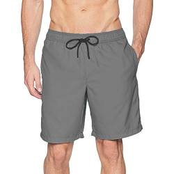 Badehose für Herren mit Reißverschlusstasche Atmungsaktiv Wasserabweisend Badeshorts Männer Trainingsshorts Elastisch Verstellbar Mit Tunnelzug Meshfutter Tasche von Generic