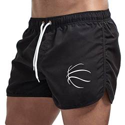 Badehosen für Herren Badeshorts Herren Shorts Boardshorts Schwimmhose Trainingshose Kordelzug Shorts Freizeit Kurze Männer Schwimmhose Sporthose kurz Sports Running Swim Shorts (y1-Black, M) von Generic