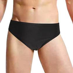 Badehosen für Herren Badeslip Kurz Eng Sexy Badehosen Männer Slip Schwimmhose Jungen Bunter Badeshorts Slips Tunnelzug Lustig Schnelltrockend Swimming Trunks Schwarz M von Generic