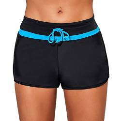 Badeshorts Damen Wassersport Badehose Kurze Hose Schnell Trocknend Schwimmshorts Schwimmhose Bikini Unterteil Trockener Badeanzug, Stretch-Muster, Boardshorts, Bademode, Kordelzug von Generic