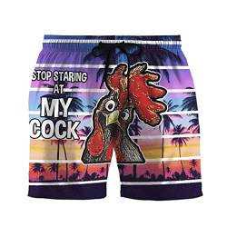 Badeshorts Herren Schnelltrocknend mit Seitentasche Badehose Männer Gestreift Badehose Herren Muster Truthähne Kurz Badeshorts Herren Große größen Schwimmhose Beach Shorts Herren (Multicolor #2, XL) von Generic