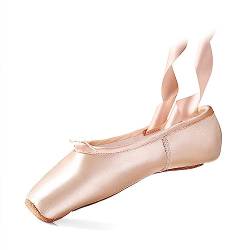 Ballett-Spitzenschuhe für, Mädchen und Erwachsene, Schleife, Ballerina, Schnürung, quadratische Zehenpartie Gummistiefel (Pink, 34) von Generic