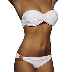 Bandeau Bikini Damen Push Up Zweiteilige Badeanzug Bademode Bikini Set Bikini Damen Set von Generic